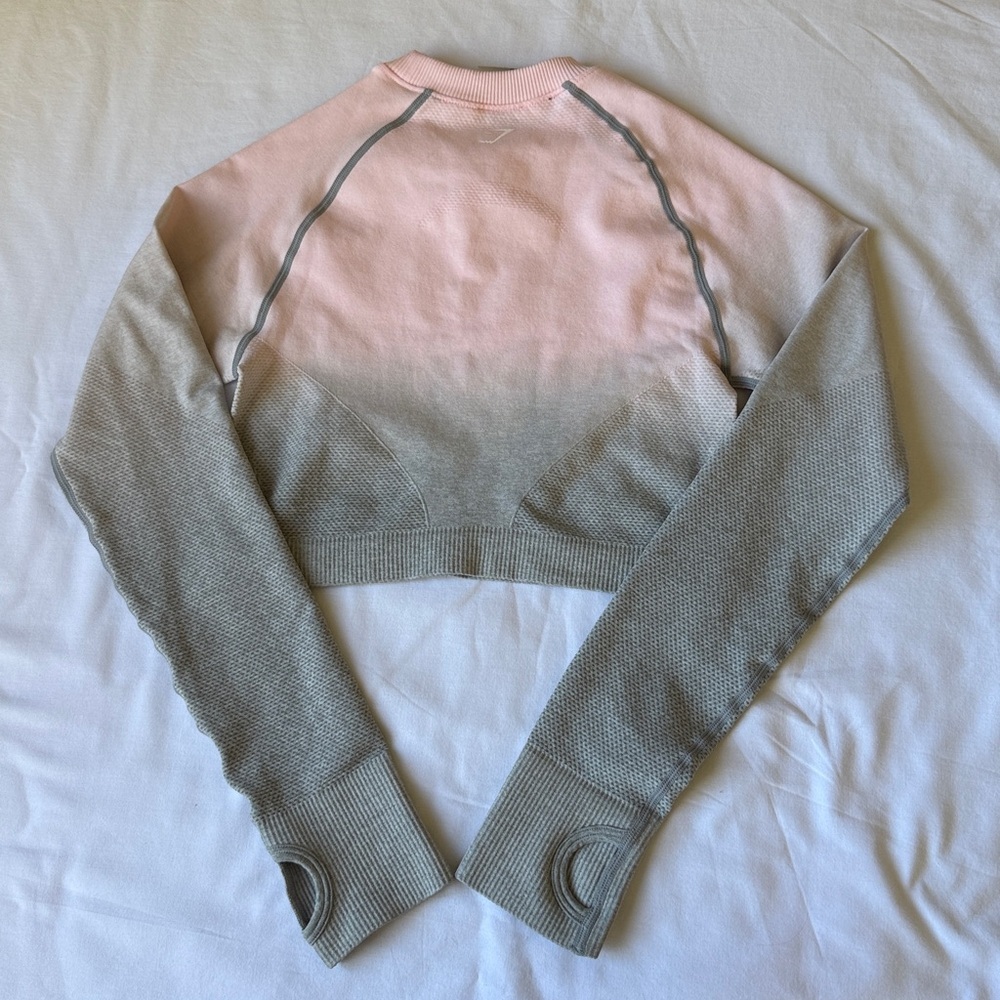 Gymshark Women's Pink and Gray Gradient Sweatshirt - Picture 2 of 6